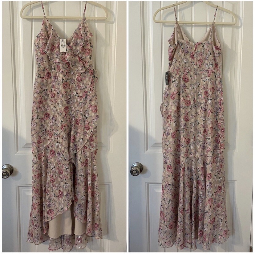Express Pink Floral Maxi Dress XXS