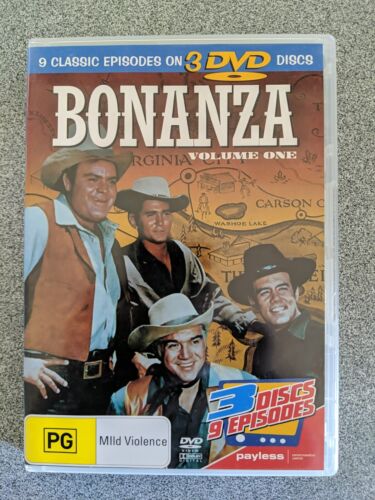 Bonanza Vol 1 - 3 x DVD's VGC R4 - All regions - 9 Episodes - Vol 1 + FREE post - Picture 1 of 6