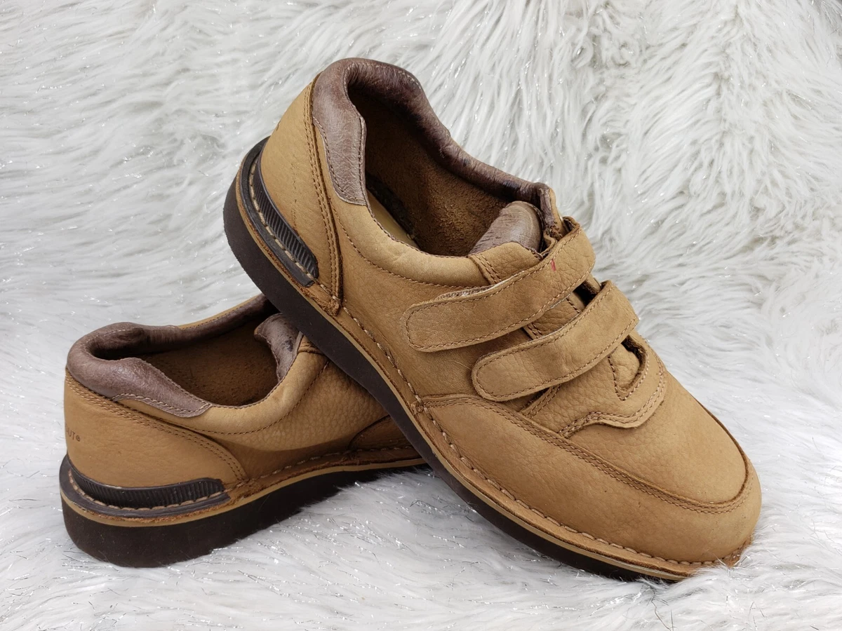 WALKABOUT Mens Tan Brown Leather Comfort Walking Shoes Size 12 E