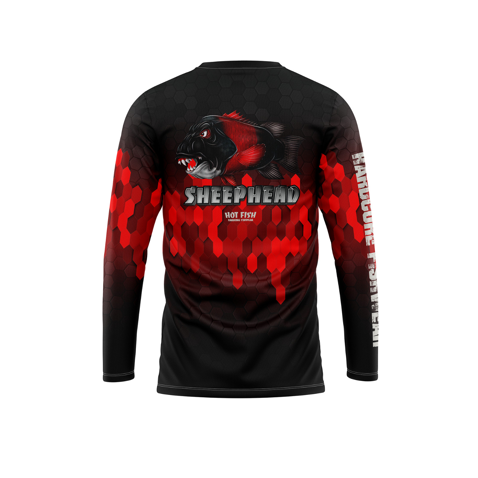 Men’s Green Long Sleeve Fishing Shirt – UPF Protection – HOT FISH SHEEPHEAD