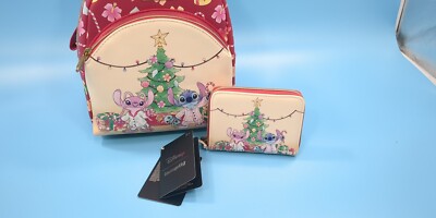 Loungefly Disney Stitch & Angel Holiday Tree Mini Backpack  display picture 1