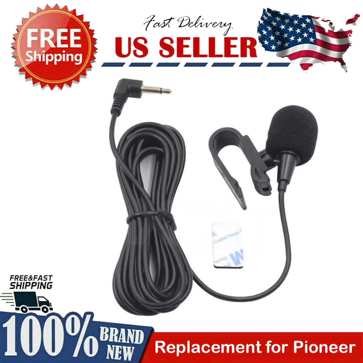 Microphone for PIONEER DMH-C2550NEX Car Stereo Radio Handsfree Mic Replacement-image