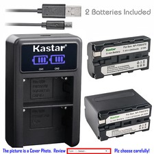 Kastar Battery LCD Dual Charger for NP-F550 CN-304 VL600 YN300 LED Video Light