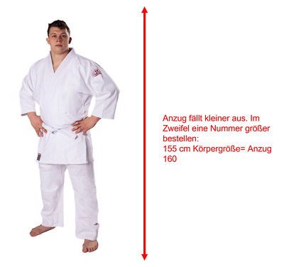 Einsteiger Judoanzug Ju Jutsu DanRho  Tong IL 100-190, Reiskornwebung 425 g/m²