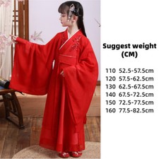 Kinder Mädchen Hanfu Sakura Stickerei Kleid Tüll Chinesisch Tracht Ethnisch