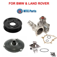 Water Pump Kit,Cooling fan Clutch,Thermostat,Water Pump Pulley 4pcs For BMW