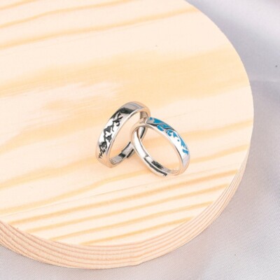 Mountain Sea Open Adjustable Lovers for Him Her Girlfriend Boyfriend