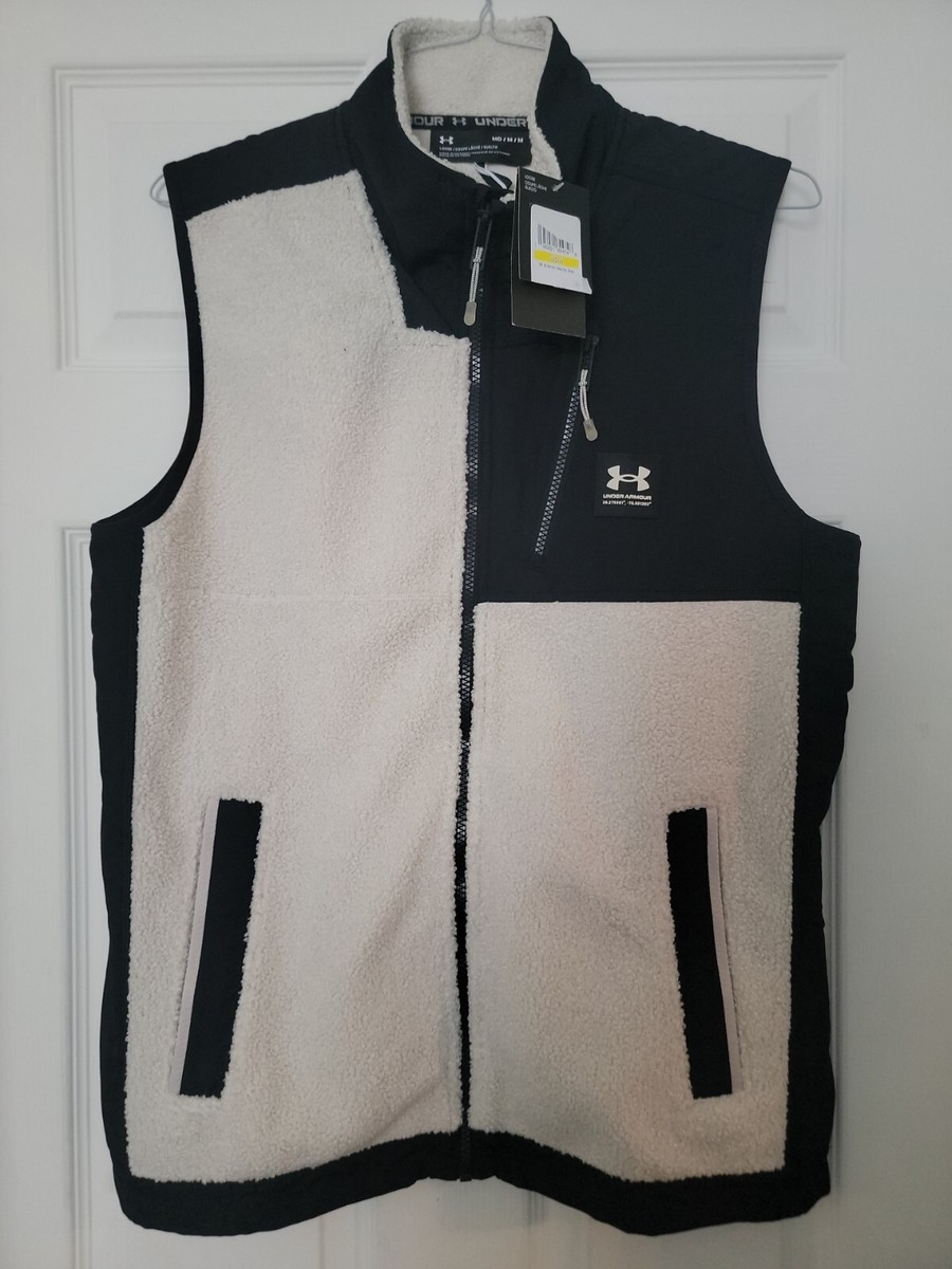 NEW! Under Armour Mission Boucle Zip Vest, Summit White/black