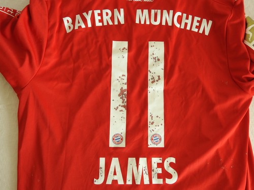 Camiseta deportiva local Bayern Munchen 2017 #11 James Adidas camiseta roja talla M fútbol Munich - Imagen 7 de 14