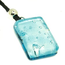 Murano Glas Pendelleuchte blau 3 cm x 2 cm Handarbeit echt aus Venedig