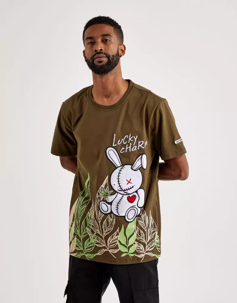 Landscape Striped Practiced BKYS Lucky Charm Men's Small Short Sleeve Crew Neck T-Shirt Lucky w/ Leaf Olive Landscape Striped Practiced BKYS Lucky Charm Men's Small Short Sleeve Crew Neck T-Shirt Lucky w/ Leaf Olive