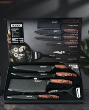 6 PCS Kitchen Knife Set Japanese Damascus Chef Knives Cleaver Set With Gift Box