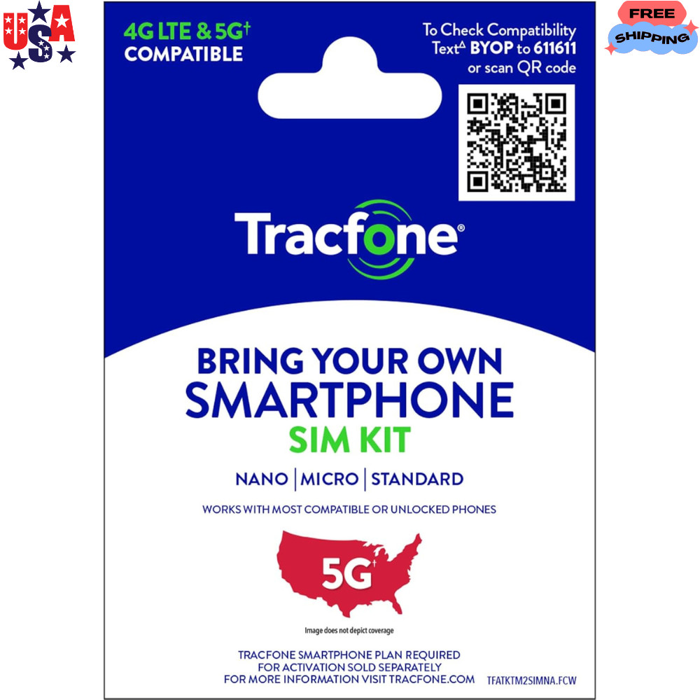 Tracfone Bring Your Own Phone SIM Kit, No Airtime - Prepaid