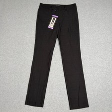 NWT MARIO SERRANI Womens Black Textured Dress Pants Business Casual Size 4