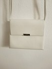 Lancaster Paris Cream Off White Silver Leather Shoulder Strap Envelope Bag Purse