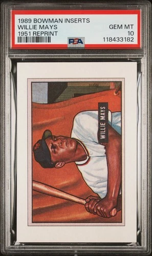 1989 BOWMAN INSERTS 1951 REPRINT WILLIE MAYS PSA 10