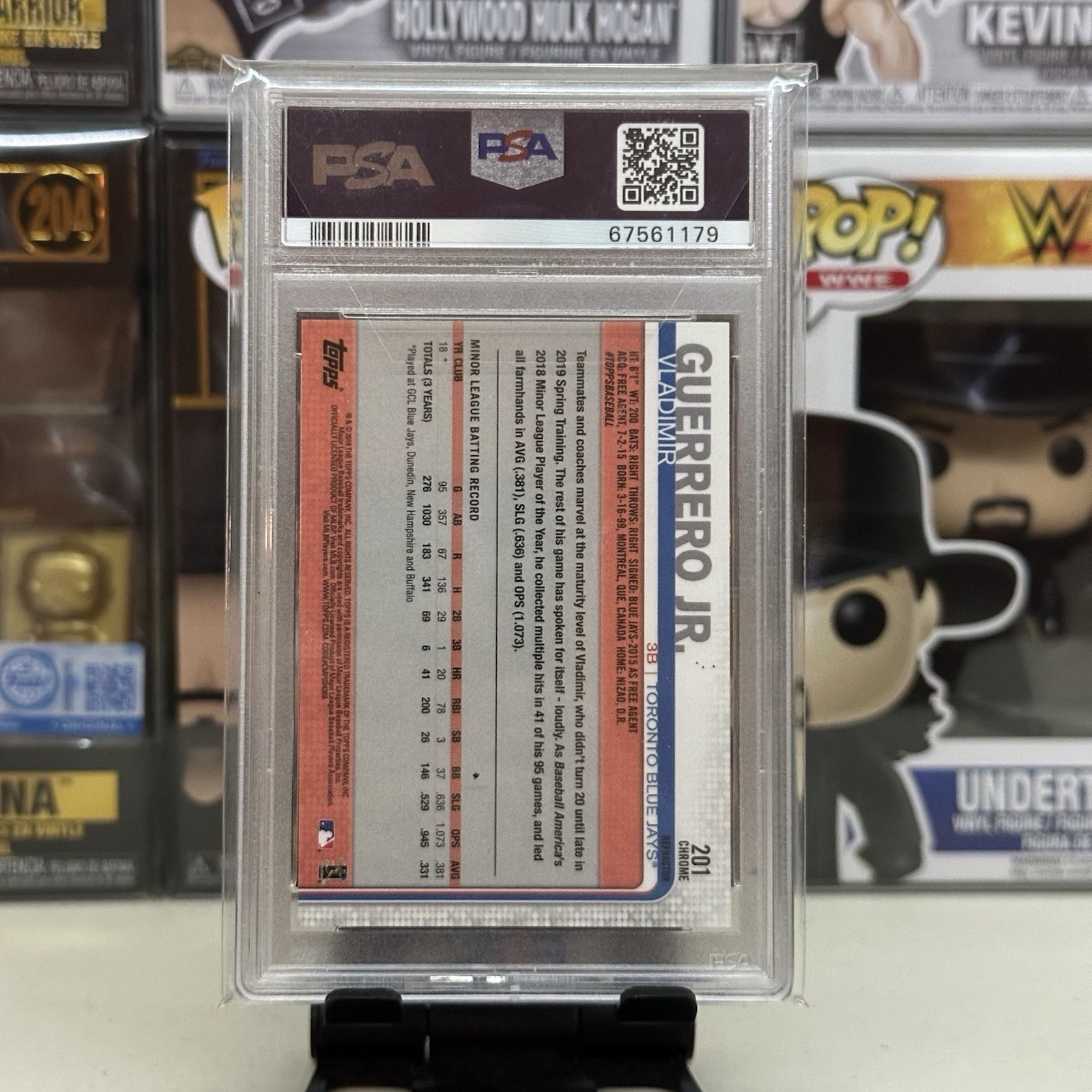 PSA 10 2019 Topps Chrome - Rookie Vladimir Guerrero Jr. #201 Pink Refractor (RC) view 2