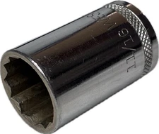 " Vintage Westcraft 11/16” SAE 12 Point 1/2” Drive Chrome Socket