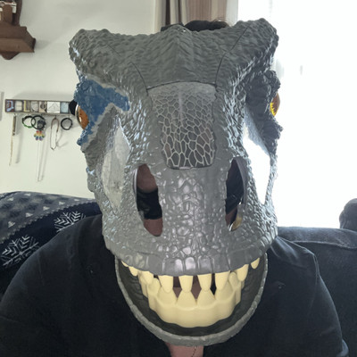 Jurassic World Velociraptor Blue Chomp 'N Roar Mask 100% Tested and Working!!!