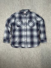 Levis Plaid Flannel Shirt Mens Medium Multicolored 100 Cotton Blue/Red/White