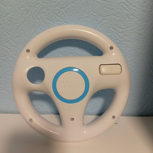 1x Nintendo Wii Lenkrad WEISS WEIß Mario Kart Controller Zubehör Wheel