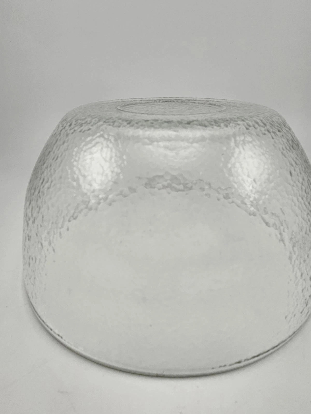 Vintage Hammered Glass Mixing Bowl Mid-Century Textured Clear Utility & Display