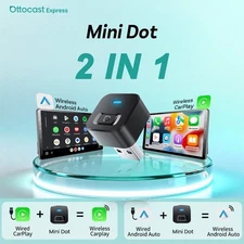 2in1 Ottocast EXPRESS USB Auto Wireless CarPlay Adapter Android Auto Dongle BT5.