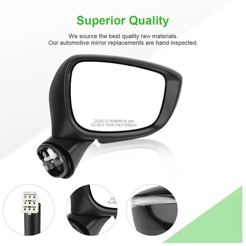 View Mirror Power Signal Heated Black For 2015-2016 Mazda CX-5 RH Right Side