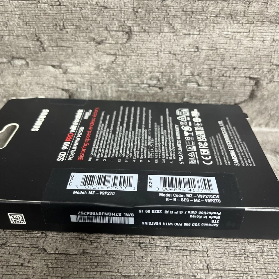 Sealed SAMSUNG 990 PRO W/Heatsink 2TB M.2 NVME PCIE4.0 VNAND SSD 7450MB/s - Image 4 of 4