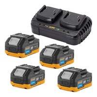 Procraft Starter Set 20 V 20/2 Doppel LadegeräT + 4X 20/4 Industrial Akku 4,0 Ah