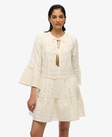 Superdry Womens Ibiza Long Sleeve Tiered Mini Dress