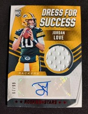 2020 R&S Jordan Love Panini Patch Auto 35/99 Dress For Success RPA Packers