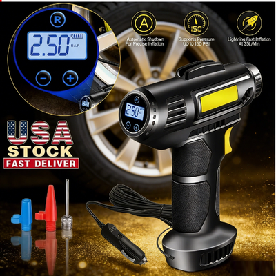 #ad Air Compressor Tire Inflator 150 PSI Fits Car Air Pump Portable Electric Digital $19.98