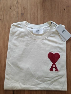 ami T-shirt homme blanc uni taille L logo cœur rouge - Photo 1/3