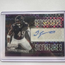 2025 Panini Prizm TREMAINE EDMUNDS Sensational Signatures AUTO Purple /49  BEARS