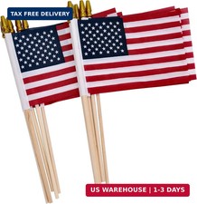 12 Pack Small American Flags on Stick Small US Flags/Mini American Flags for Out