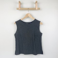 The Gap Vintage Women's Size S Vest Tailored Charcoal Heather Grey Buttons
