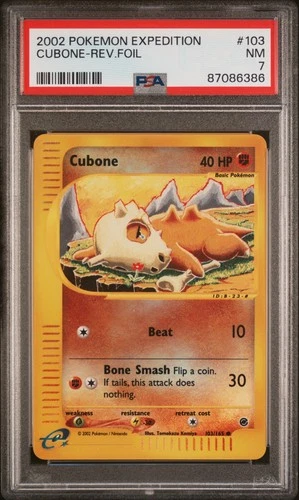 PSA 7 Cubone 103/165 2002 Expedition Reverse Holo Pokemon Card