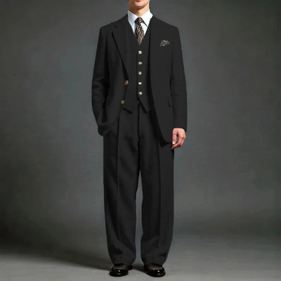 Summer Linen Men Suit Casual Formal Business Wedding Groom Tuxedo Coat Pant Vest