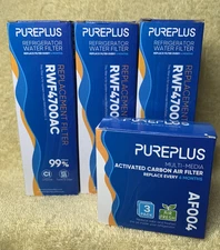 3pk Pureplus RWF4700AC Refrigerator Water Filters & 3pk AF004 Air Filters - LOT