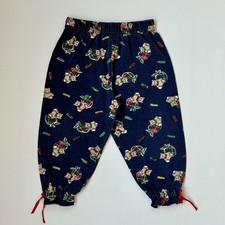 Vintage 80s 90s Noah  s Ark Teddy Bear School Apple Crayons AOP Pull On Pants 2T