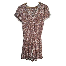 Hollister Paisley Short Sleeve Shorts Romper Size L