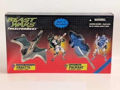 1997 Hasbro Transformers Botcon Fractyl VS Packrat Complete Beast Wars & Comic