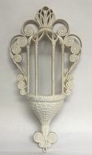 Vintage Burwood #1628 Faux Wicker Rattan Wall Decor MCM Boho Made in USA