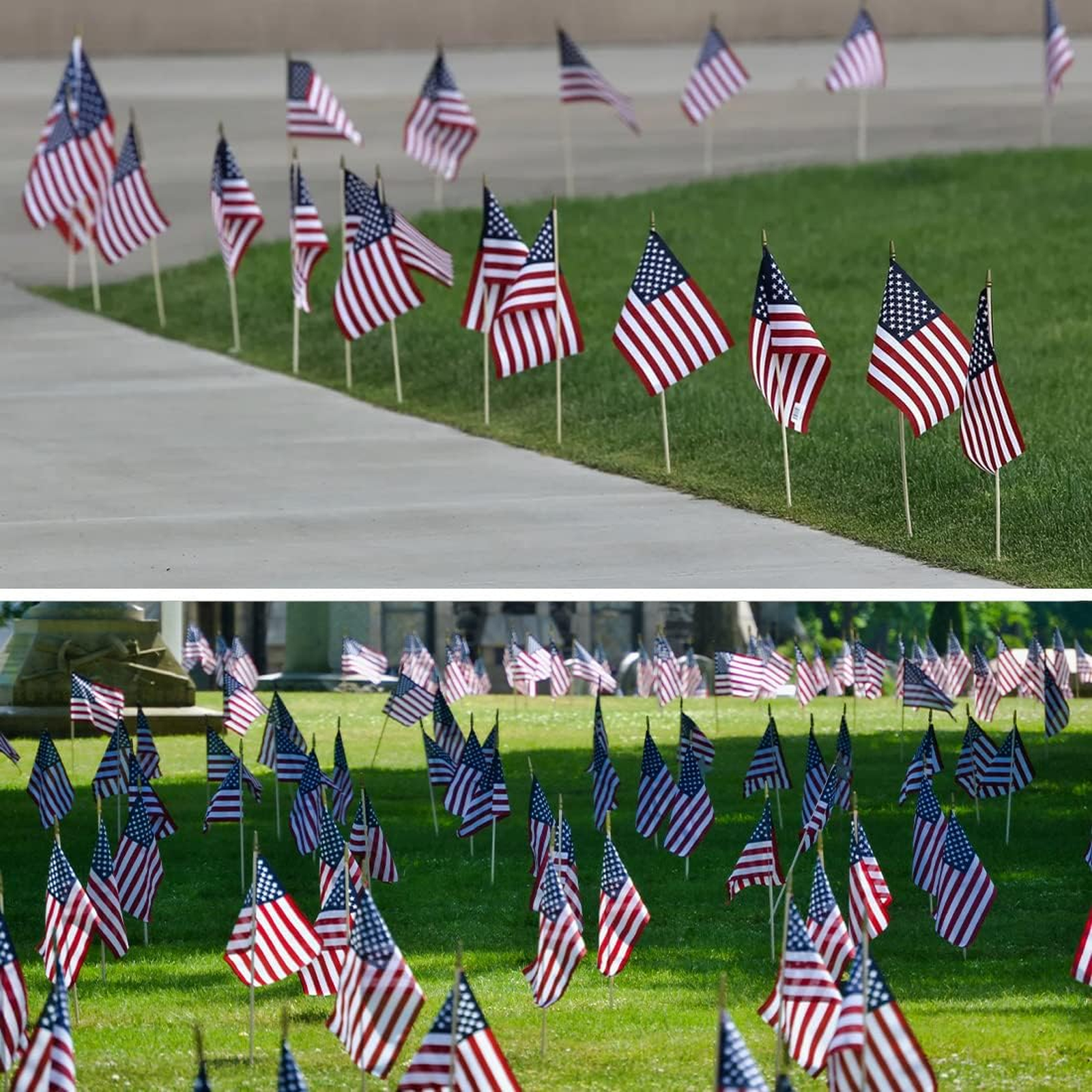 50 Pack Small American Flags on Stick 4x6 Inch Mini American Stick ...