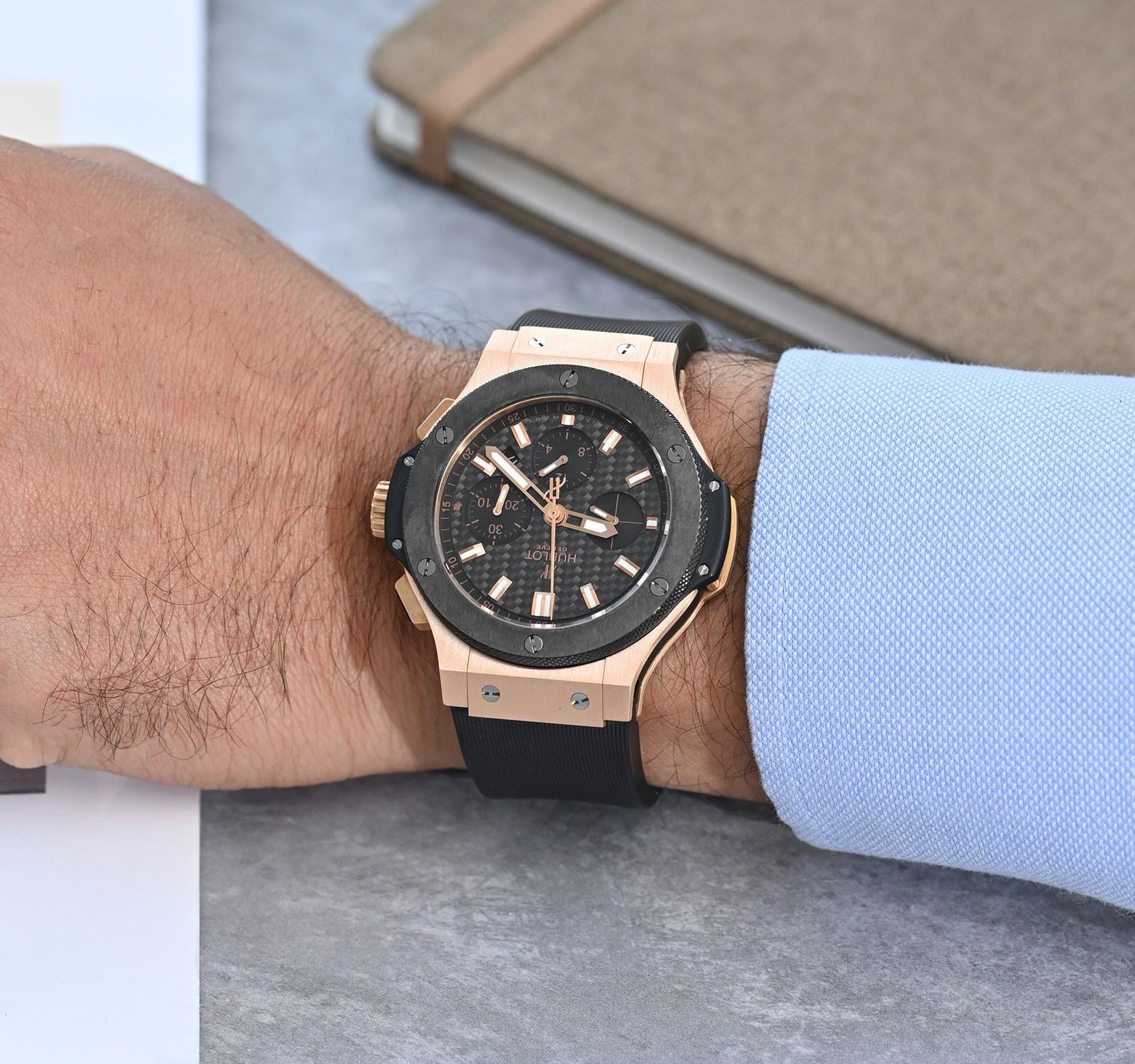 Rubber Strap for Hublot Big Bang Plain Black 26mm Waterproof Watch Band + Clasp