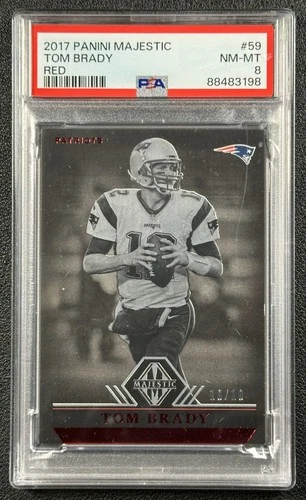 TOM BRADY PSA 8 2017 PANINI MAJESTIC FOOTBALL #59 RED 10/10 PATRIOTS RARE SSP