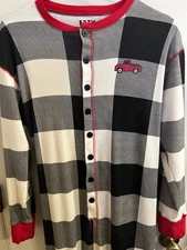 Lazy One Tailgate Flap Jack  Adult Medium 100% Cotton Trap Door PJs