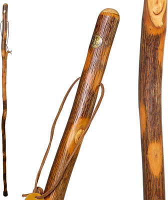 Rustic Wood Walking Stick, Hickory, Traditional Style Handle, for Men & Women, M