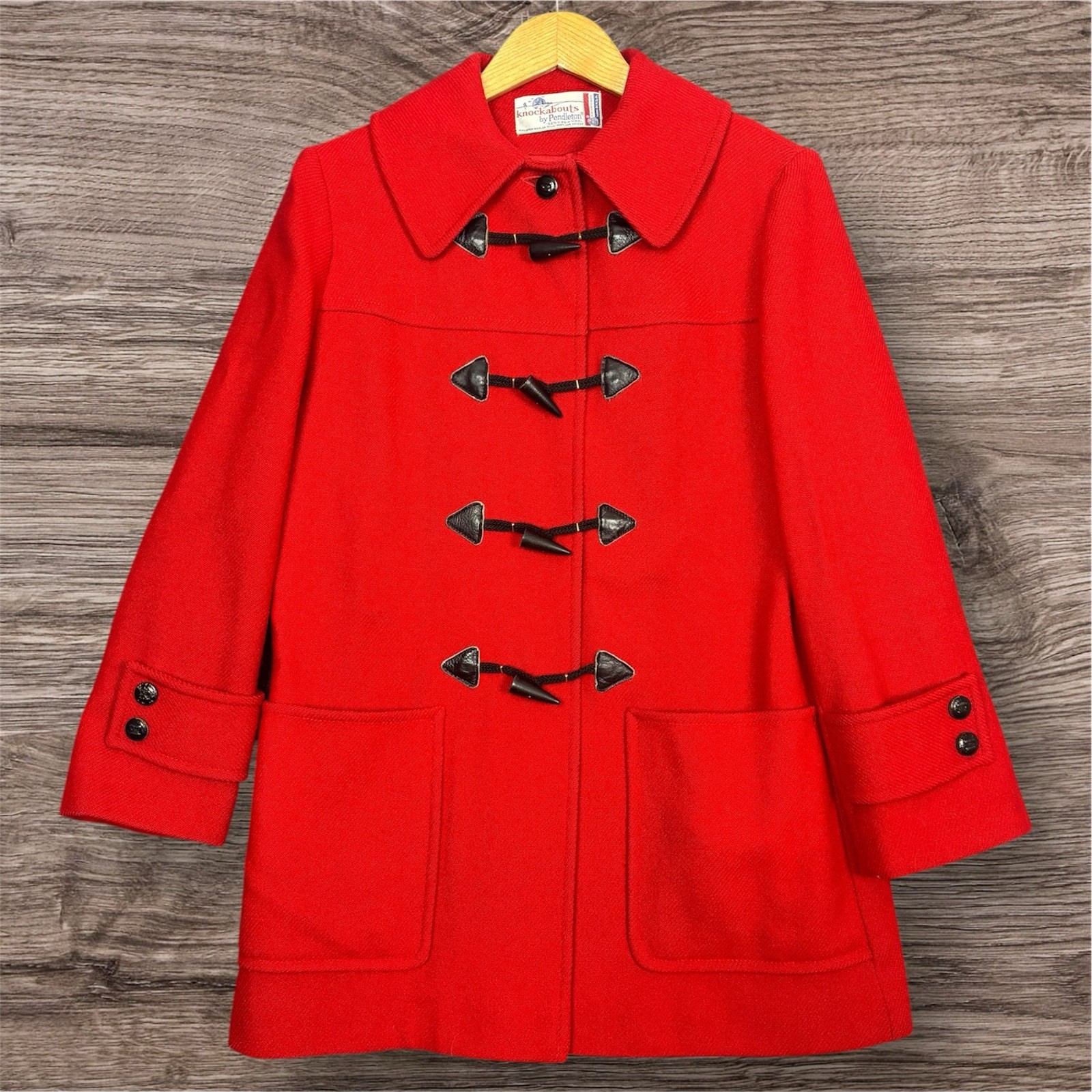 Pendleton Knockabouts Red Wool Toggle Duffle Coat… - image 1